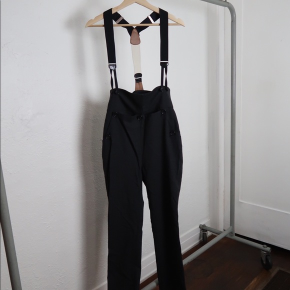 high waisted suspender trousers